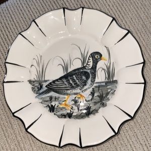 Black & White hand painted bird made in Italy